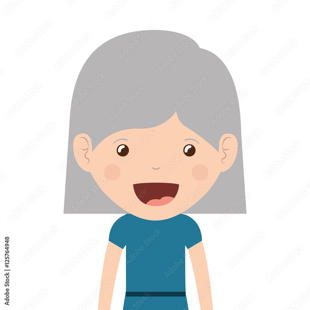 cartoon happy old woman wearing beautiful blouse icon over white background. vector illustration cartoon happy old woman wearing beautiful blouse icon over white background. vector illustration