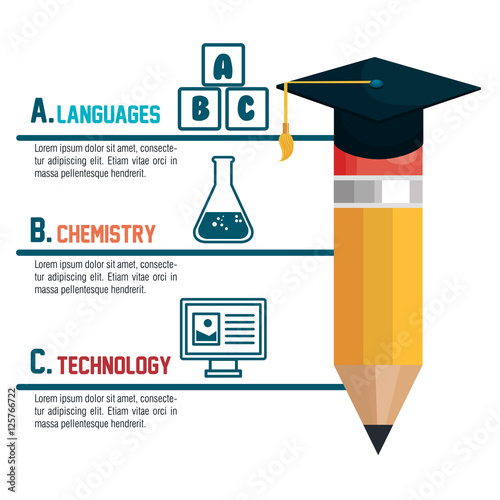 infographic education flat icons vector illustration design