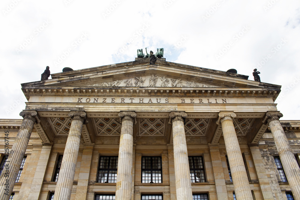 Bottom view of Konzerthaus (concert house) in Berlin. Classical Bottom view of Konzerthaus (concert house) in Berlin. Classical