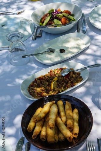 Turkish mezes appetizers photo