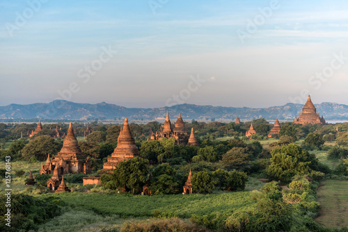 View of Bagan plains with pagodas, Myanmar