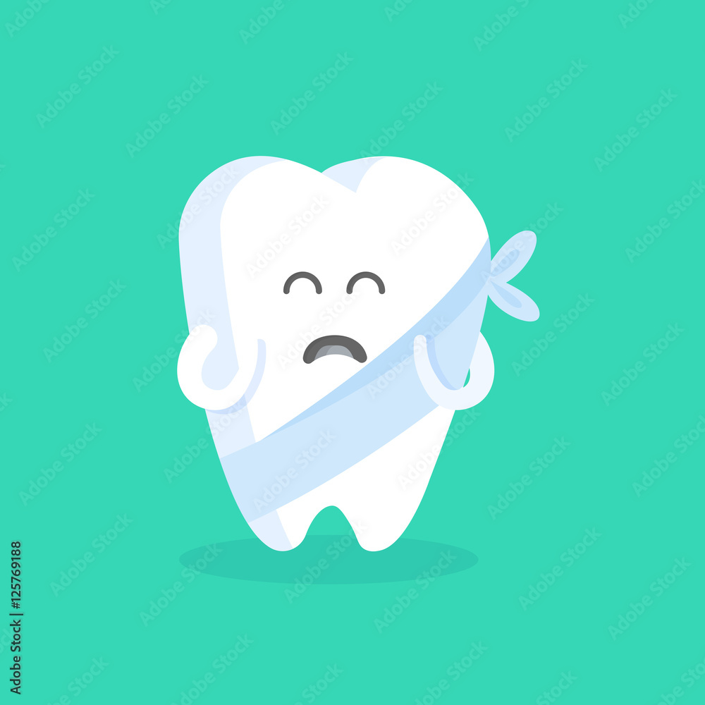 Cute cartoon tooth character with face, eyes and hands. The concept for the personage of clinics, dentists, posters, signage, web sites Cute cartoon tooth character with face, eyes and hands. The concept for the personage of clinics, dentists, posters, signage, web sites