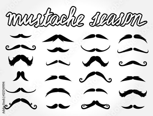 Fototapeta Mustache november vector set.