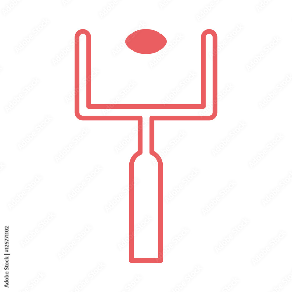 american football goal post and ball icon over white background. vector illustration american football goal post and ball icon over white background. vector illustration