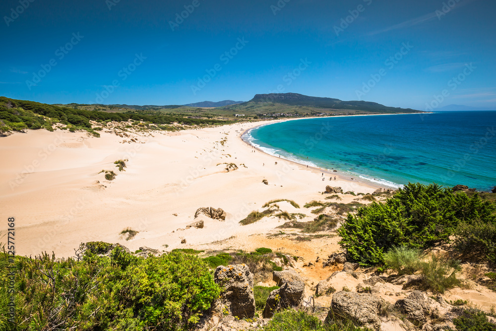 Sand dune of Bolonia beach, province Cadiz, Andalucia, Spain