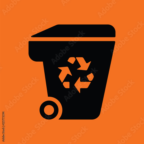 Garbage container recycle sign icon