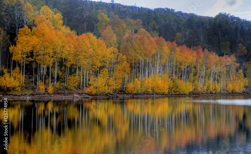 Fototapeta Naklejka Na Ścianę i Meble -  Kolob Reservoir Autumn Reflection