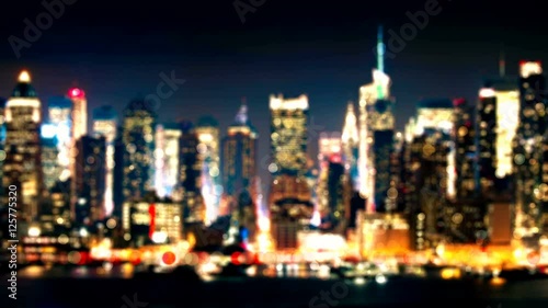 Wallpaper Mural Night city background, brightly illuminated skyscrapers and street traffic Torontodigital.ca