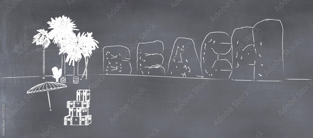 Fototapeta premium 3D illustration of a whiteboard with a drawing