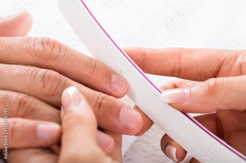 Manicurist Filing Person s Nails