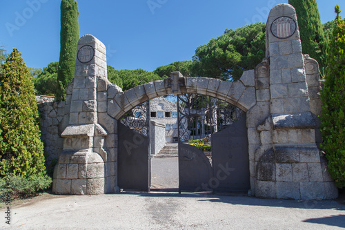 Cardedeu, Catalonia, August 24, 2015: Main entrance Old Cemetery of Cardedeu photo