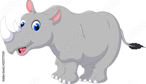 cute Cartoon rhino posing