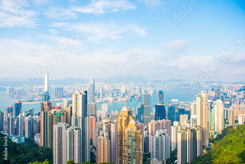Skyscraper view from the peak tower, Hong kong