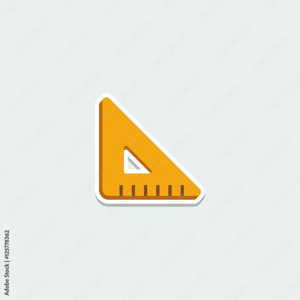 School symbol - orange ruler. School education, drawing and writing ...