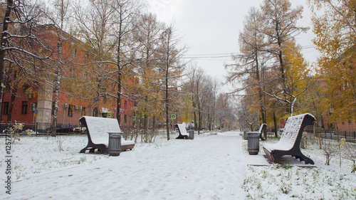 Canvas Print snow in the park at Moscow, Russia