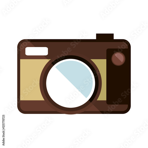 photographic camera device icon ove white background. colorful design. vector illustration