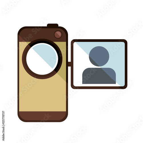 video camera device icon ove white background. colorful design. vector illustration