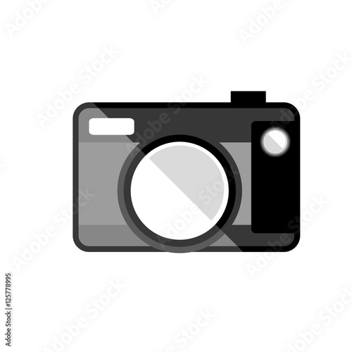 silhouette of photographic camera device icon ove white background. vector illustration