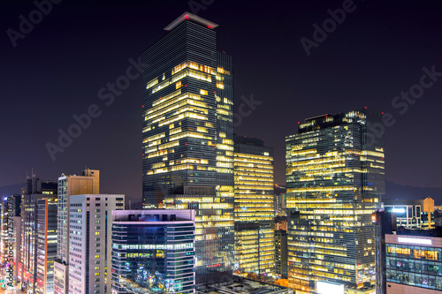 Cityscape of South Korea.Gangnam district of Seoul,South Korea. photo