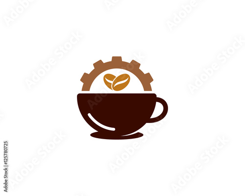 Coffee Gear Logo Design Template