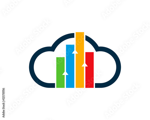 Business Cloud Stats Logo Design Template