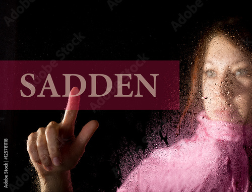 Photography sadden written on virtual screen