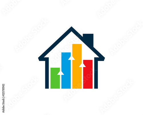 Business Home Stats Logo Design Template