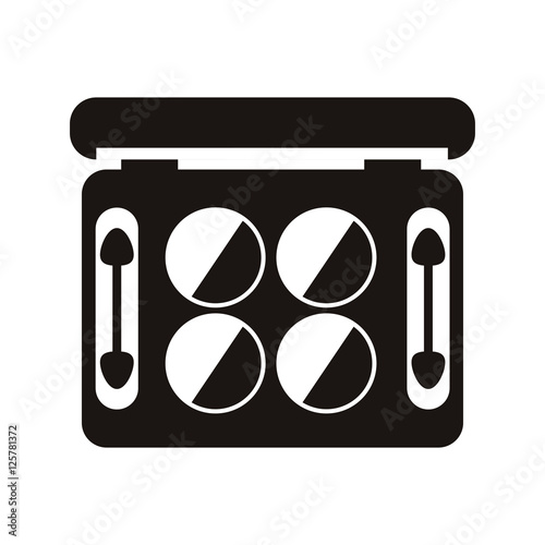 make up eye palette icon over white background. vector illustration