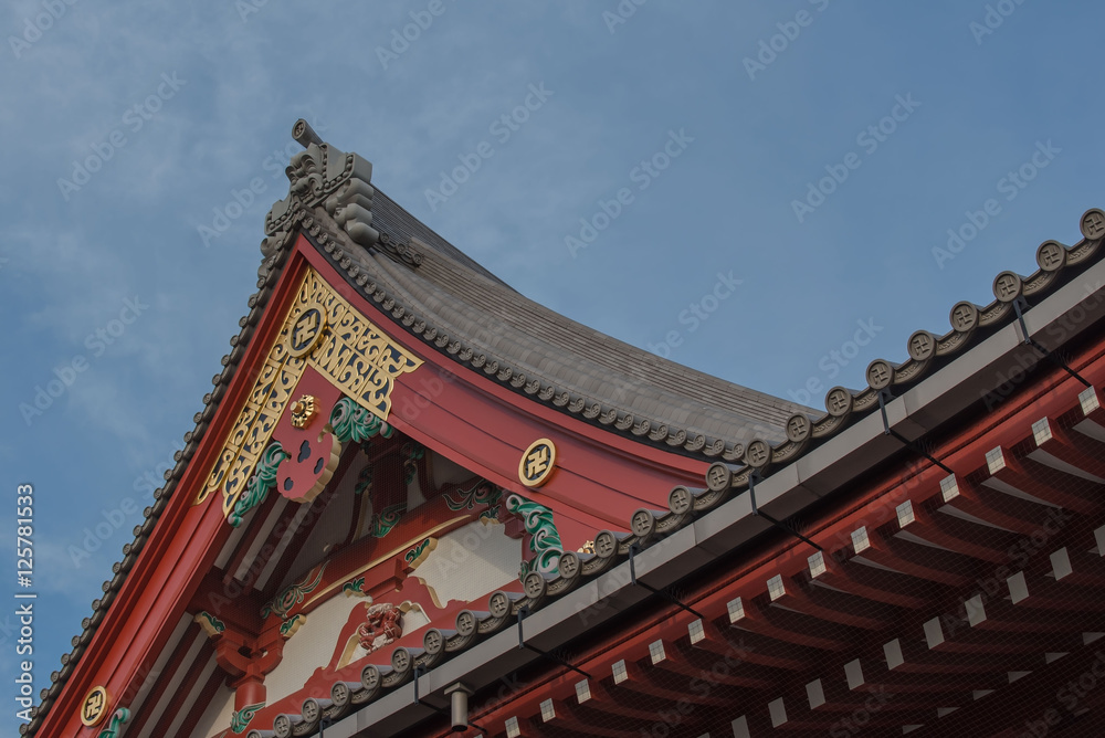 rooftop of sensoji temple at asakusa Tokyo,  japan