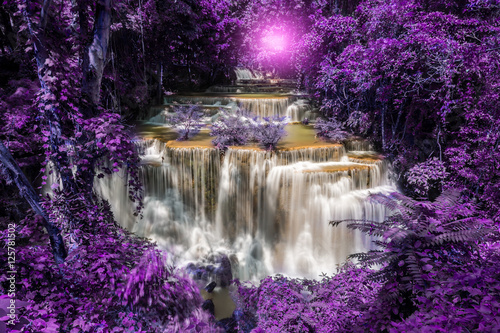 Huay Mae Kamin Waterfall  beautiful waterfall in Kanchanaburi province  Thailand.