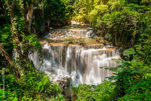 Huay Mae Kamin Waterfall  beautiful waterfall in Kanchanaburi province  Thailand.