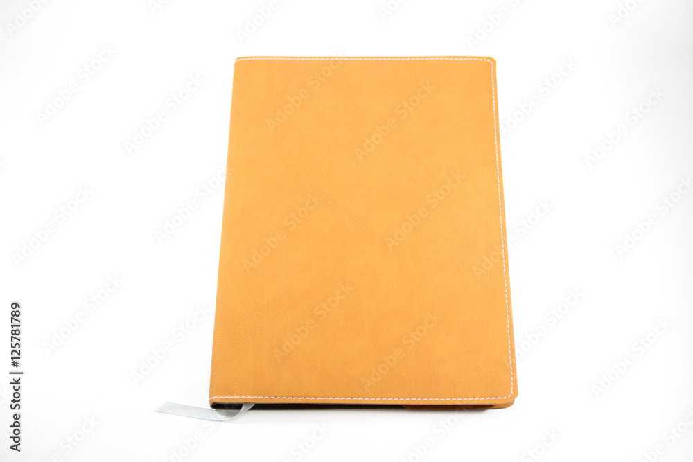 Classic leather notebook isolated in white background. Classic leather notebook isolated in white background.