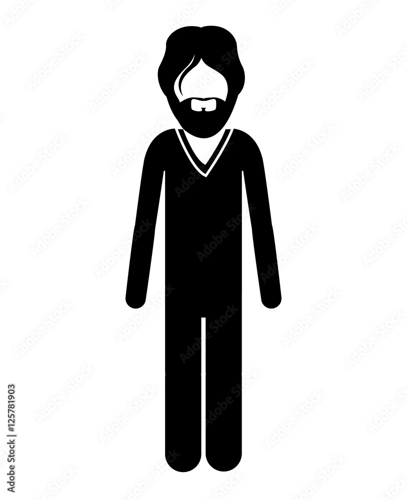 avatar male man standing social user icon over white background. vector illustration avatar male man standing social user icon over white background. vector illustration