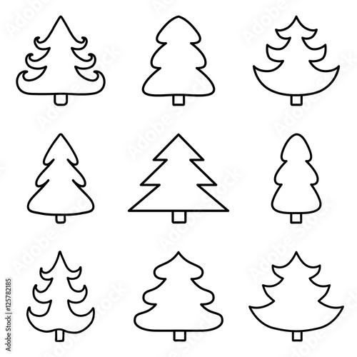 Set of Christmas trees.