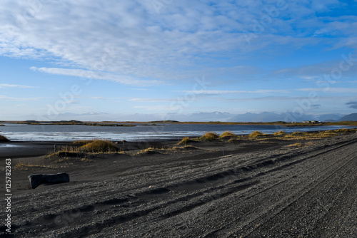 Road and landscape near Stokksness, Iceland
