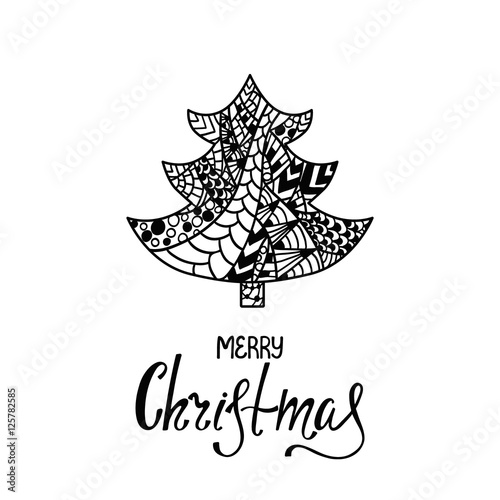 Hand written lettering with ornamental fir