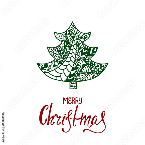 Hand written lettering with ornamental fir