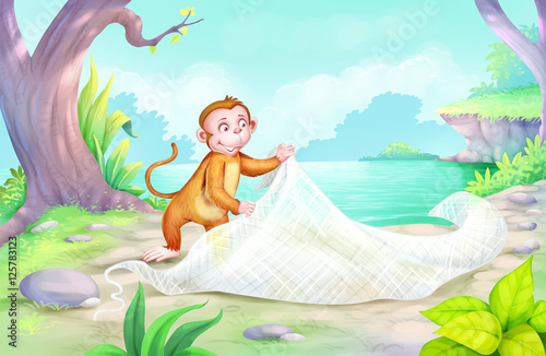 The monkey and the fisherma...