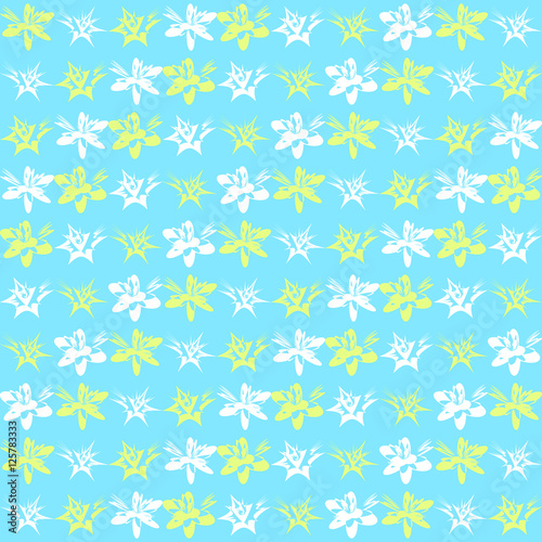Bright exotic flower vector pattern