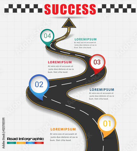 Arrow road navigate to success concept.can used for banner,infographic,data,presentation business,chart,sign,brochure,leaflet ,web.business success concept,Vector illustration.
