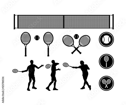 Silhouette Players Tennis Ball Logo