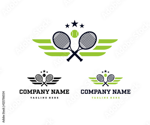 Wings Racket  Ball Tennis Star Logo