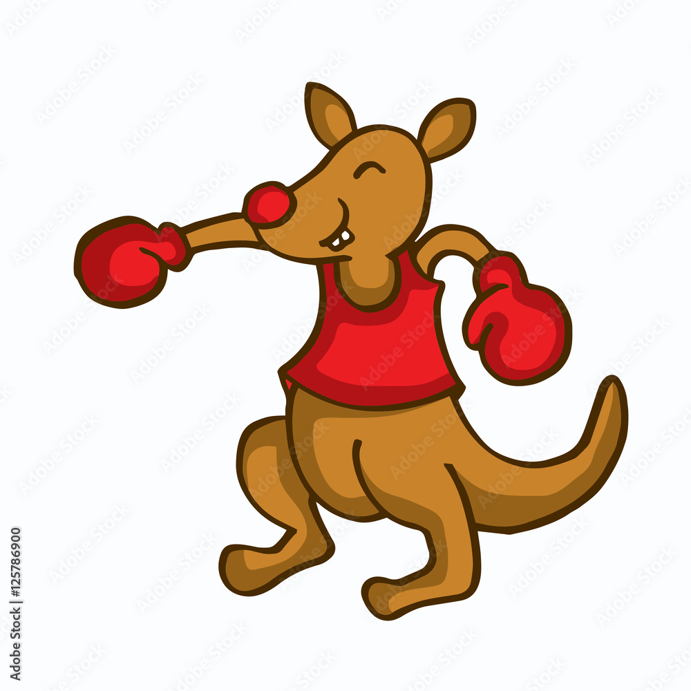 Cartoon kangaroo boxing funny collection Stock Vector Adobe Stock