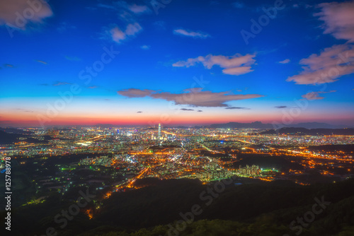 Seoul after sunset of downtown skyline at nigth,Korea