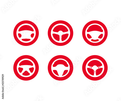 Steering Car Icon Logo Design