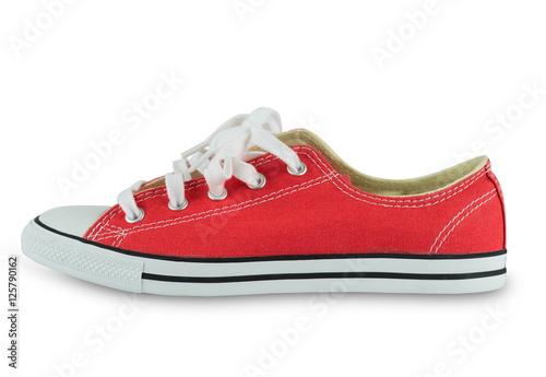 Fashion red shoe isolated on white background