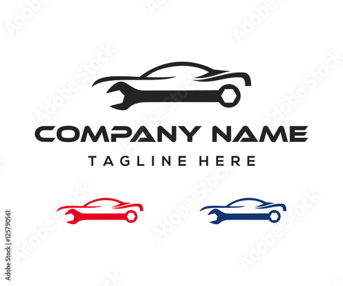 Wrench Line Car Logo Design