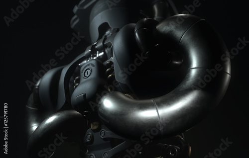 Canvastavla 3D rendering science fiction cryopod  close-up