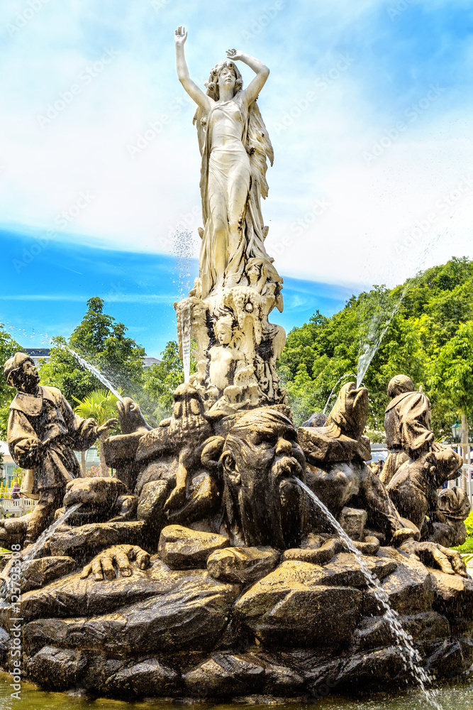 Undine Fountain in Kurpark in  Baden bei Wien.