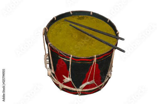 Antike  schwarz rote Blechtrommel